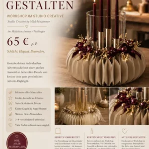 Adventskranz Workshop in Tuttlingen – modernen Adventssockel gestalten