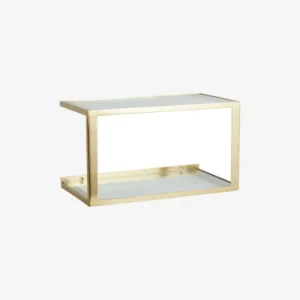 NERA shelf w/glass - golden finish