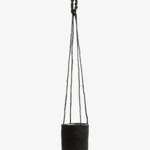 Jute hanging pot with pvc inside - black