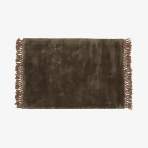 NOBLE carpet w/fringes, 60x90 - warm grey