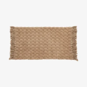 LUNA bath rug w/fringes, 60x120 - light brown