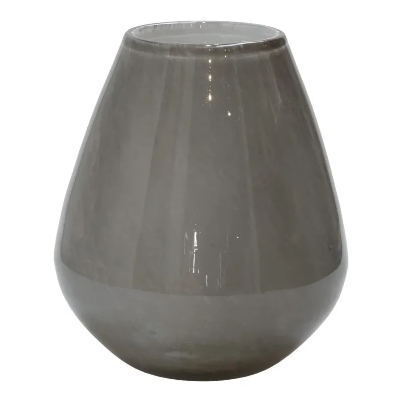 Vase The World Elite Glasvase Grau – Handgefertigte Design Vase 20 cm Ø 18 cm