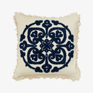 URSA cushion cover - off white/blue