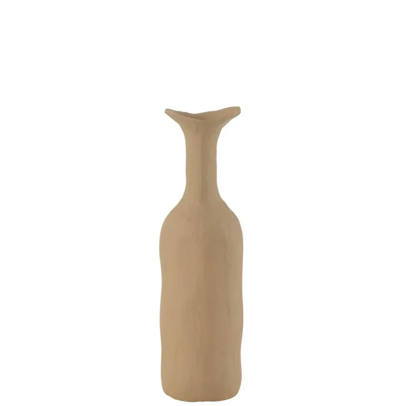 J-Line Vase Agra Aluminium Beige 39 cm – Schlanke Design Vase