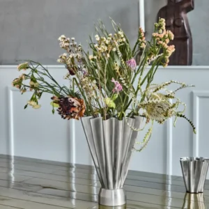 Vase, HDFlood, Børstet sølvfinish