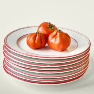 Dinner plate, NVBistro, Red, White
