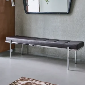 Bænk, HDLao, Mulberry, Chrome finish