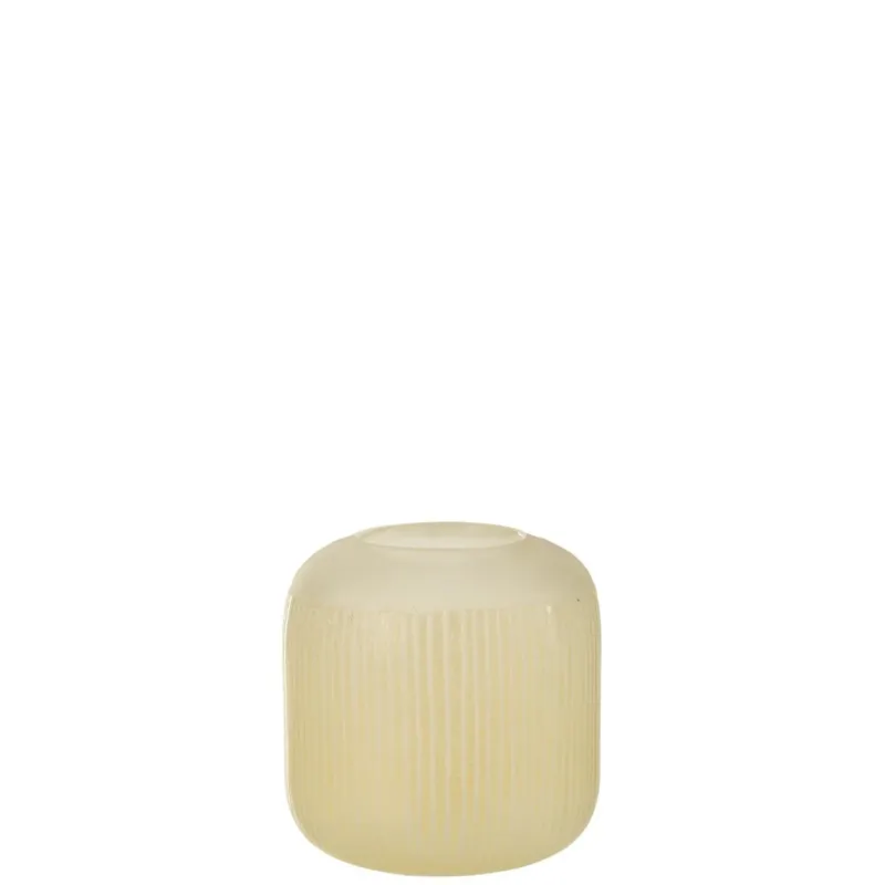 Glasvase Gelb 16 cm – Kompakte Blumenvase aus Glas von J-Line