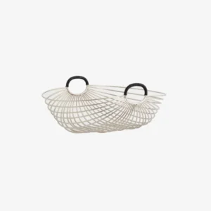 JAIPUR basket w. handles - chrome finish