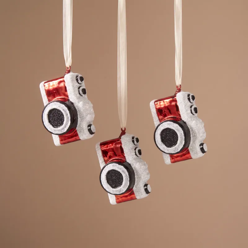 Suspension de Noël Pop Appareil Photo Rouge