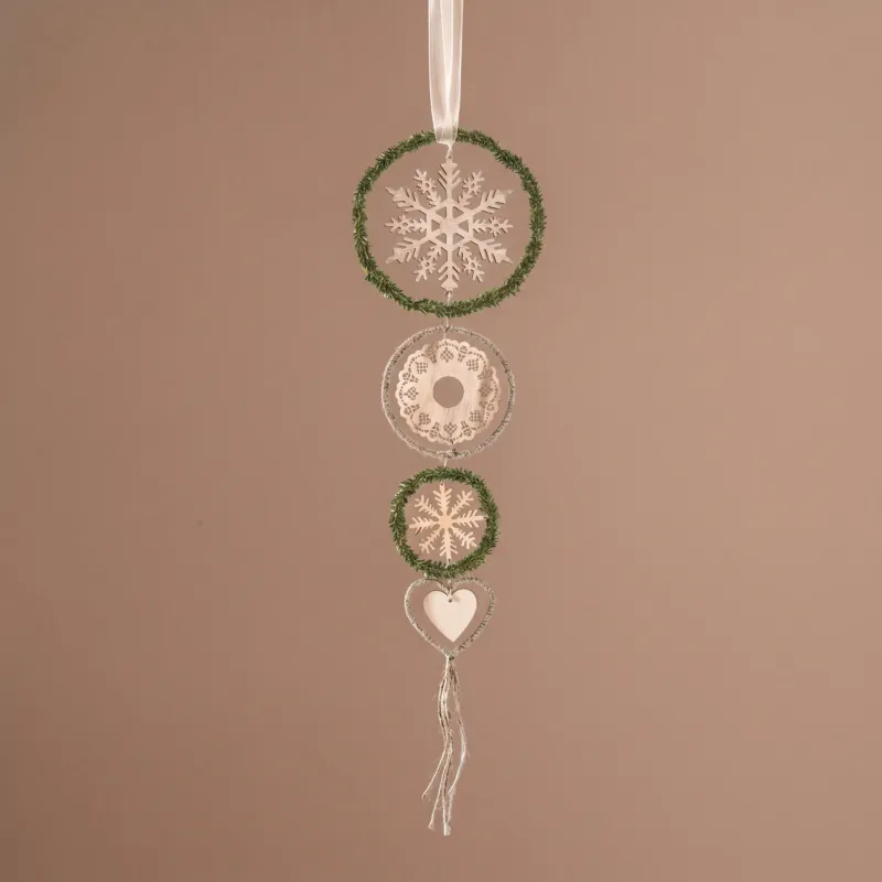 Suspension de Noël Flocons Natura Beige