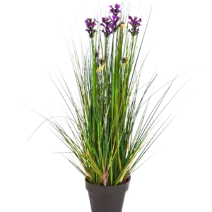 Künstlicher Lavendel - Milly, 60 cm, Kunstpflanze von aplanta, im schwarzen Topf, in Natur, für drinnen