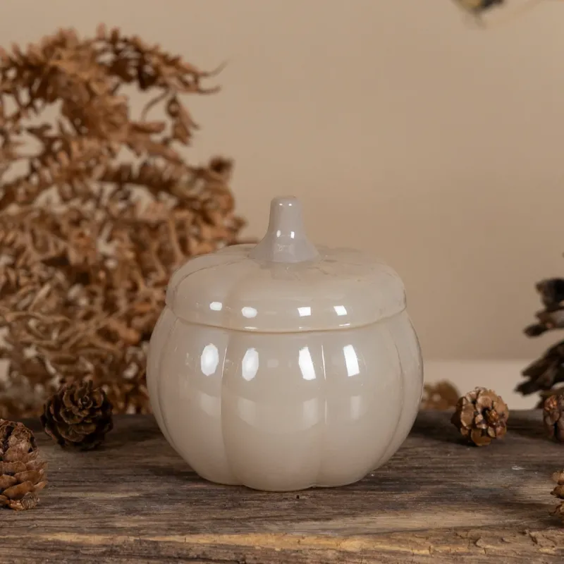 Kürbisdose mit Deckel Brehult - beige