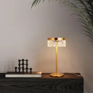 Bion LED Tischleuchte Ø 14,8cm 3000K Gold, goldene Tischlampe mit modernem Design für Wohn- und Schlafzimmer