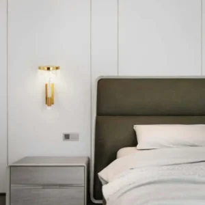 Bion LED Wandleuchte Ø 14,8cm 3000K Gold für Schlafzimmer, elegante goldene Wandlampe mit warmweißem Licht