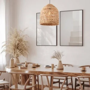 Bola Pendelleuchte Ø 42,5cm Braun im BOHO-Stil aus Wasserhyazinthe für gemütliche Esszimmer