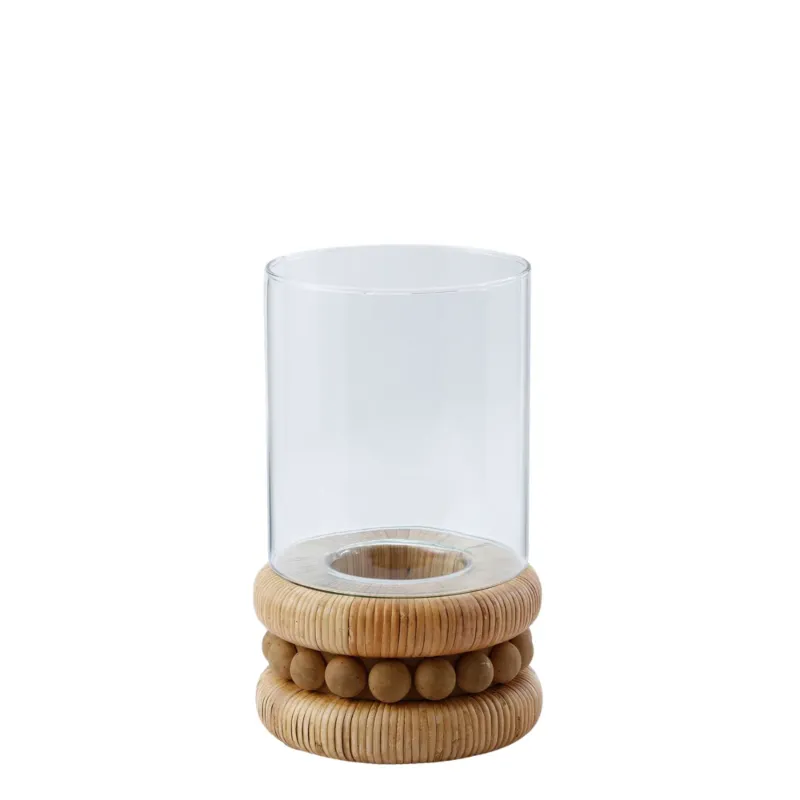 Porte-bougie en rotin Perline 27 cm
