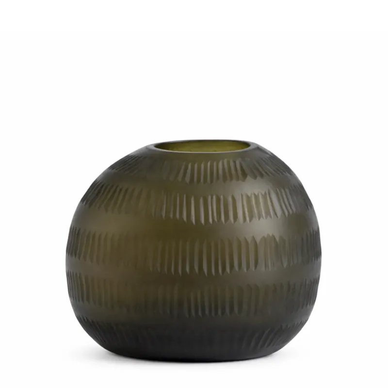 Vase en verre soufflé découpé Verdalys 18 cm