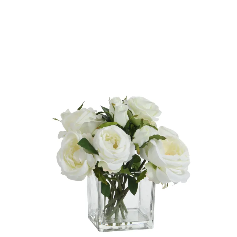 Composition de Roses en vase 17 cm