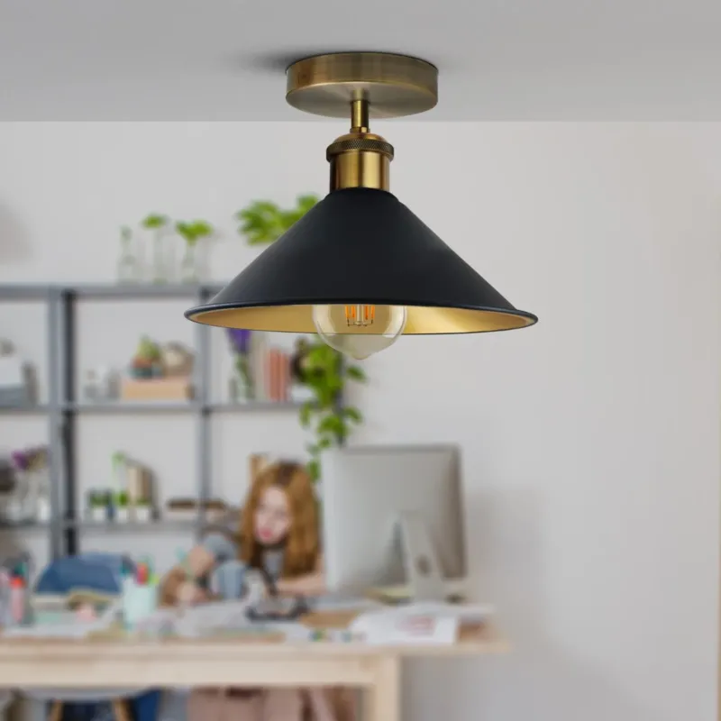 Unterputz Deckenleuchte – Vintage Trichter Deckenlampe Küche | Ø22cm | E27 ~3927