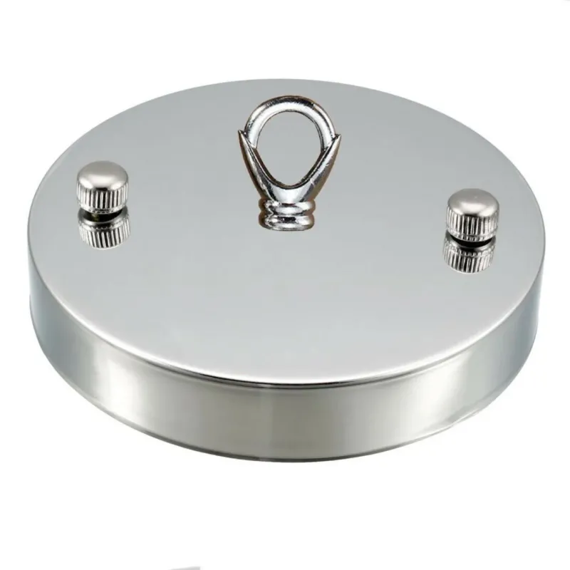 Chromfarbener Deckenhakenring Single Point Drop Outlet Plate Perfekt für Flexkabel aus Stoff