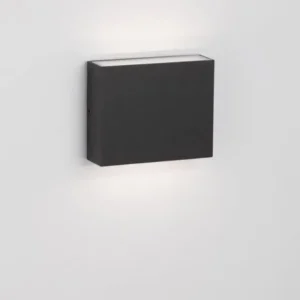 Dewi LED Außenwandleuchte 3000K Anthrazit IP65 - moderne kubische Außenleuchte für Fassade und Terrasse
