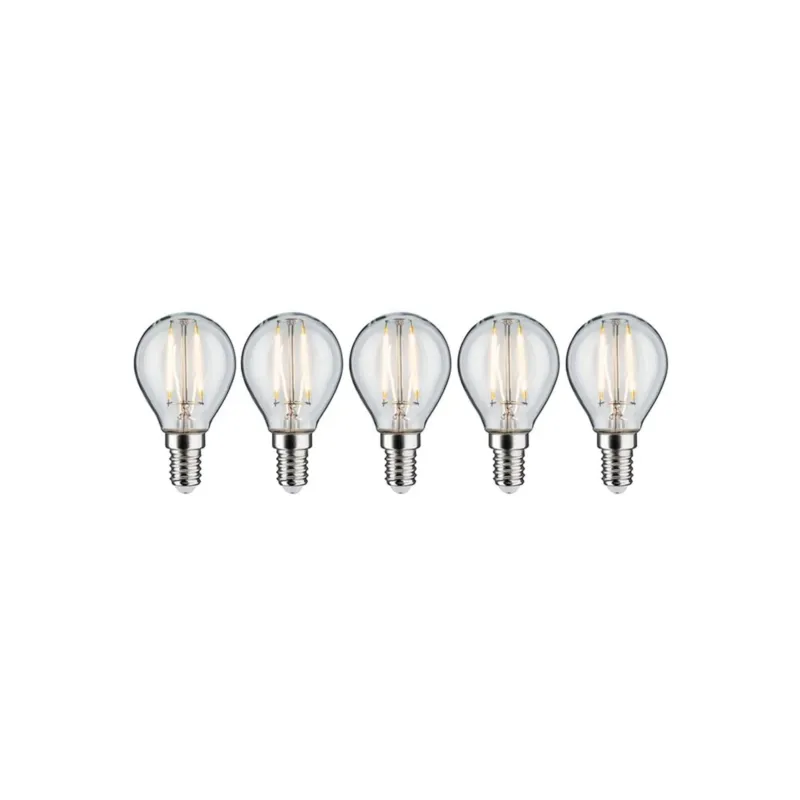 E14 4,8W LED Filament 2700K Leuchtmittel 5er Bündel Tropfen, 5 dimmbare warmweiße Lampen
