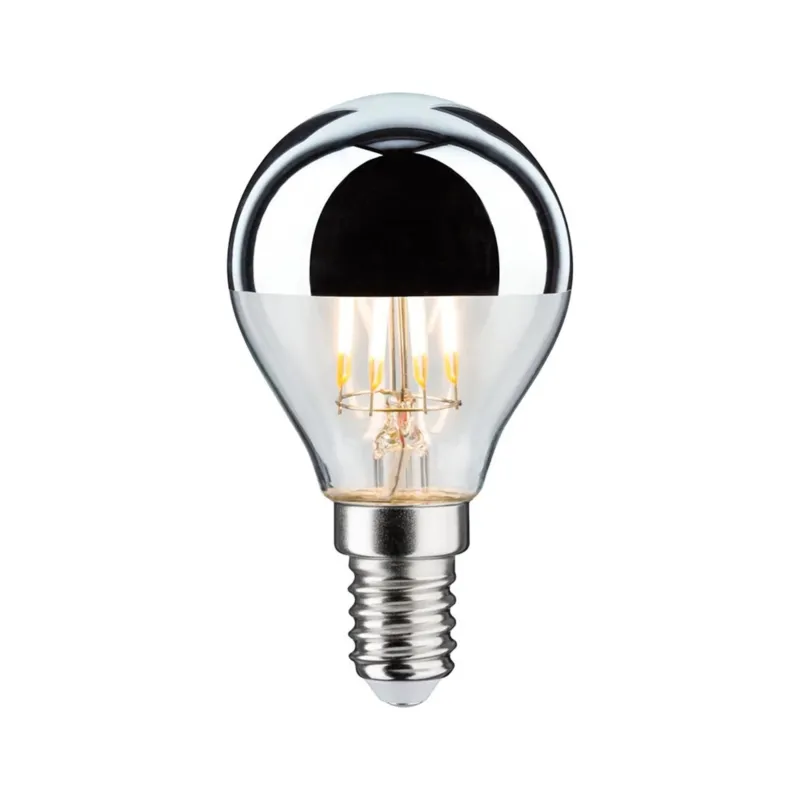 E14 4,8W LED Tropfen Kopfspiegel 2700K Dimmbar Silber, warmweißes Licht für kleine Leuchten
