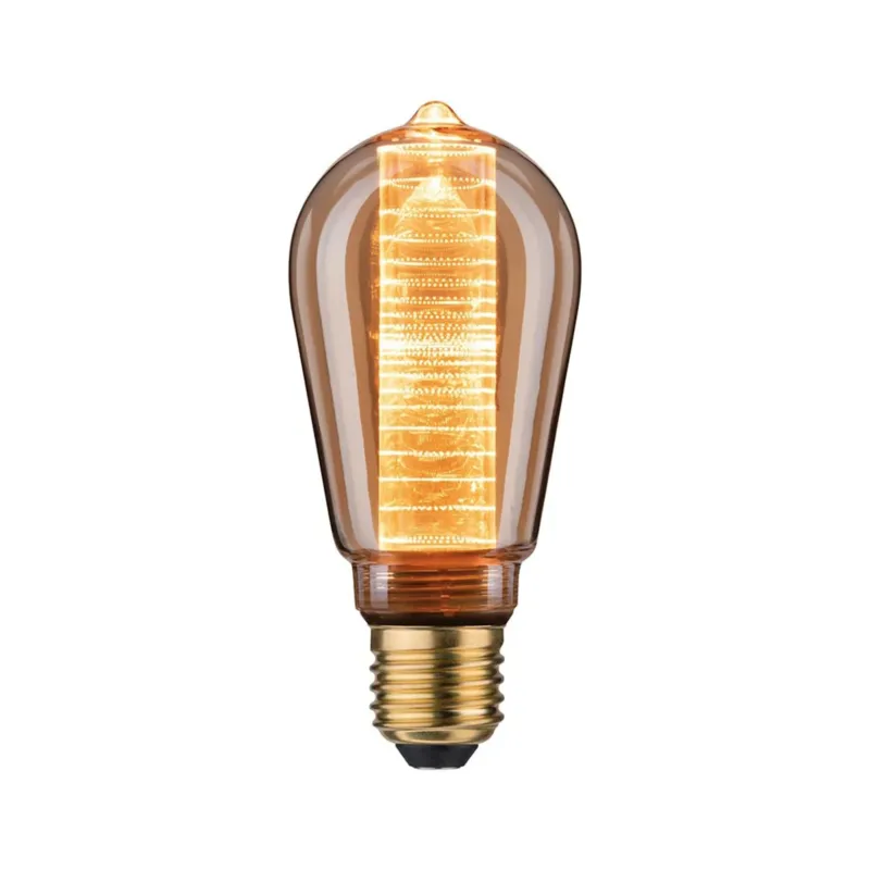 E27 3,6W LED Kolben Ringmuster 1800K Dimmbar, Gold – Vintage-Glühbirne mit warmem Goldlicht
