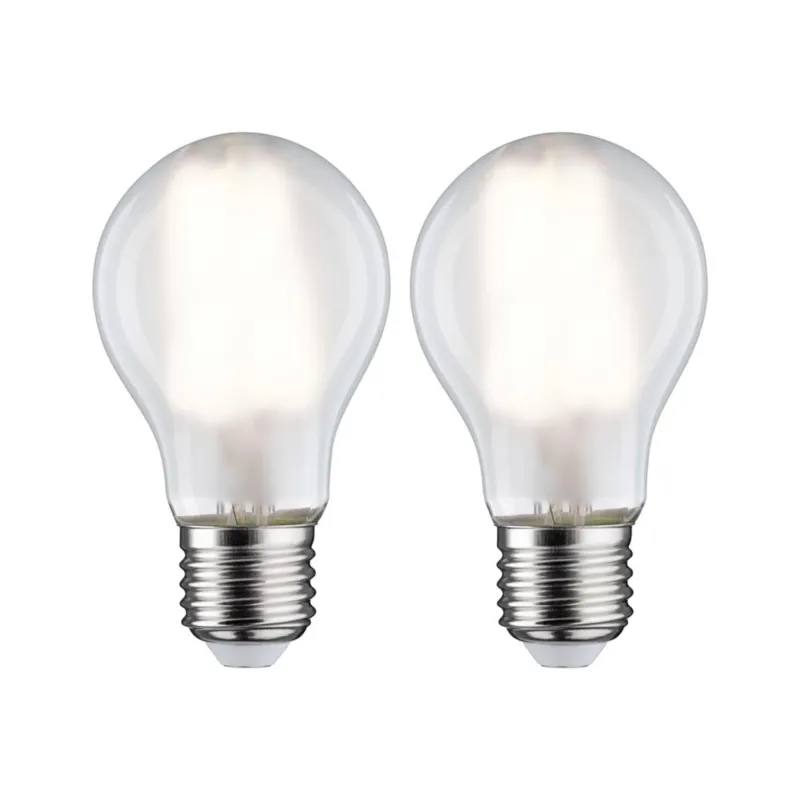 E27 7W LED Birne 2er-Set Filament Matt 4000K, zwei matte LED-Lampen mit E27 Sockel in Neutralweiß