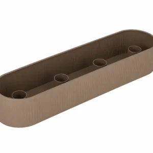Metall-Jardiniere „Lina“ mit 4 Kerzenhaltern – Taupe