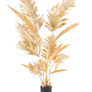 Eine künstliche Areca-Palme gold 180 cm im Topf.