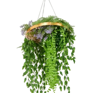 Künstlicher Hängefarn 40 cm in Ring schwarz