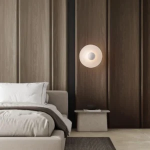 Edem LED Wandleuchte Ø 25cm 3000K moderne runde Wandlampe im Schlafzimmer mit warmem Licht