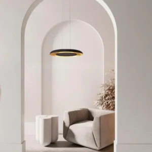 Epos Pendelleuchte Ø 60cm 2700, 4000K - moderne LED Hängelampe in Schwarz-Gold für Wohnraum