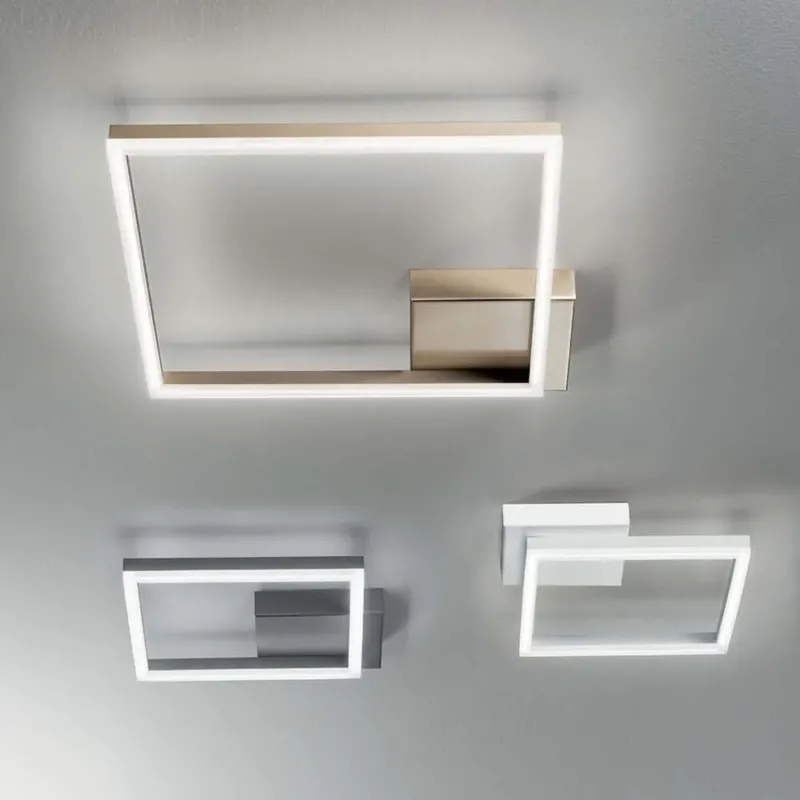 Bard LED Deckenleuchte Metall 42cm - stilvolle moderne Rahmenleuchte mit dimmbaren LED-Lichtern.