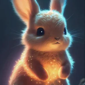 Diamond Painting Set Funkelhäschen mit magischen Lichtern, niedlicher Osterhase in Fantasy-Optik mit funkelnden Akzenten