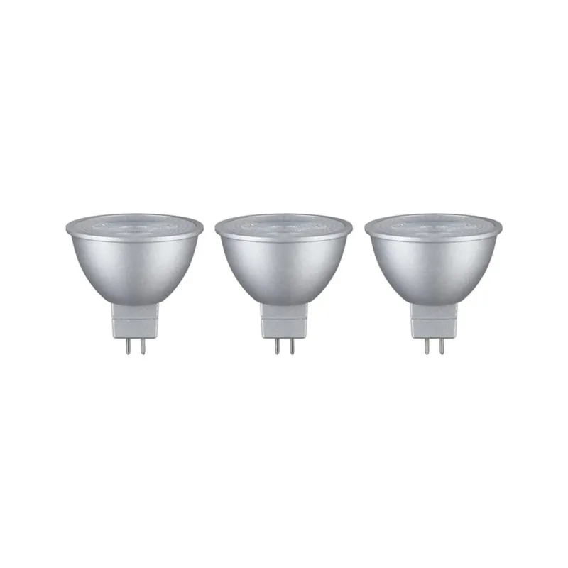 GU5,3 LED 3er Set 6W Reflektor Chrom 2700K - warmweiße LED-Reflektoren für Seilsysteme