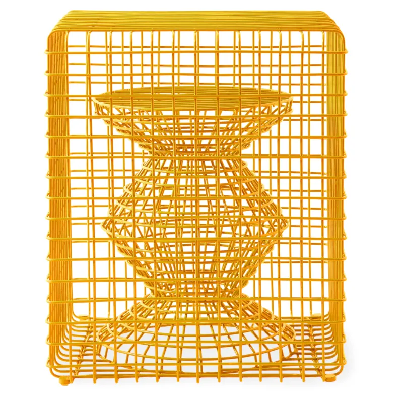 Pols Potten Wire Zig Zag Hocker in Gelb
