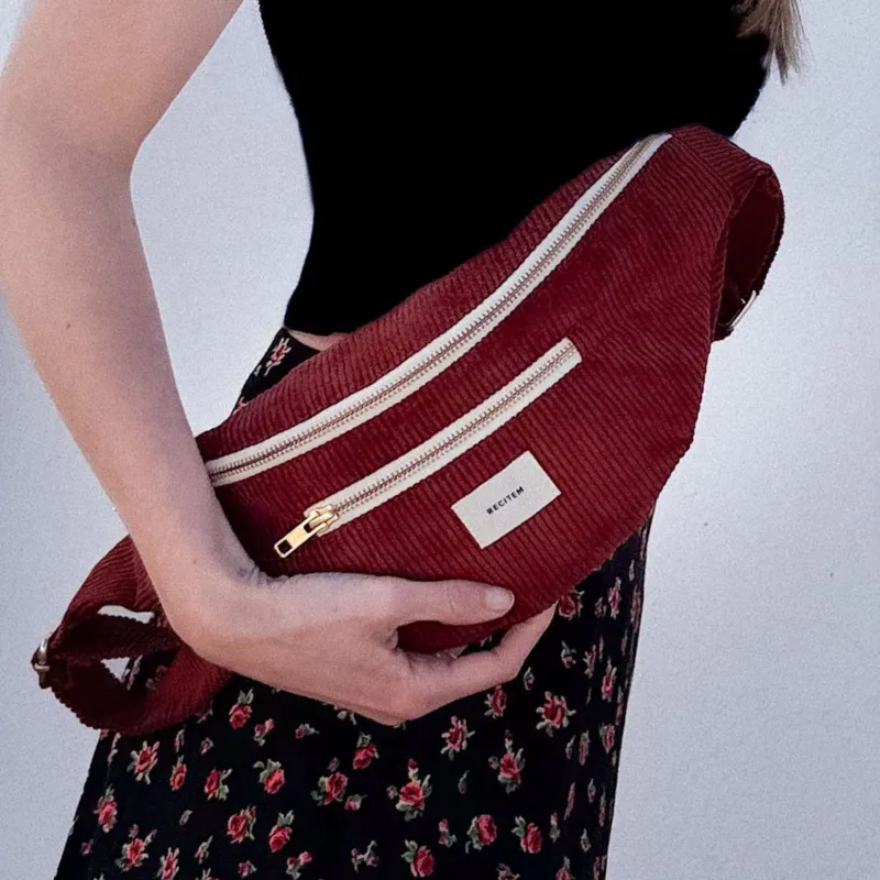Gisela Bauchtasche - dunkelrot uni