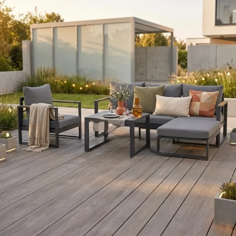 SUMMER SALE ☀️⛱️🏝️ Kissen wegräumen? 365 Tage draußen lassen! Lounge Set Elana 100% wetterfest dank Sunbrella®