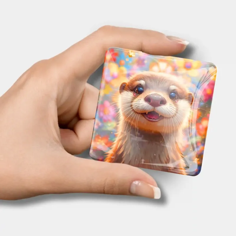 Glas Cover Minder mit süßem Otter-Motiv als praktisches Diamond Painting Zubehör für Diamanten Painting Fans