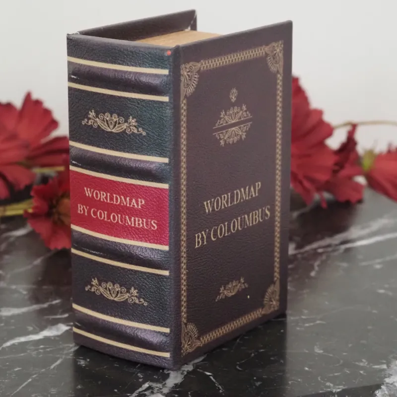Aufbewahrungsbuch Weltkarte Columbus · Buchbox im historischen Stil