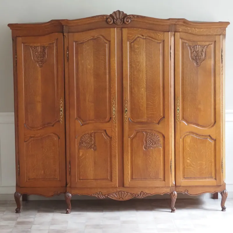 Kleiderschrank Louis XV Stil Eiche 4-türig