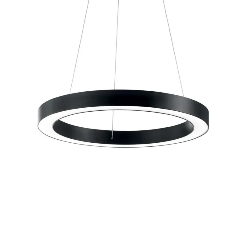 LED Hängelampe Oracle Ø 60cm Schwarz - moderne schwarze Hängelampe mit eleganter Ringform.