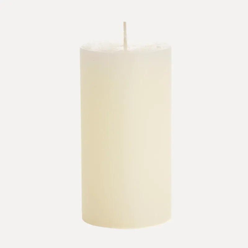 Stumpenkerze rustic - ivory cremweiß