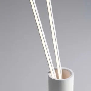 Kimolia LED Stehlampe 2-flammig Ø 22cm 3000K, moderne weiße Stehleuchte mit warmweißem Licht