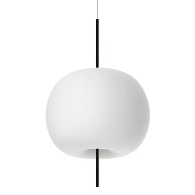 Kundalini Pendellampe Kushi XL Ø 43cm schwarz, moderne Designer-Hängelampe mit organischer Form