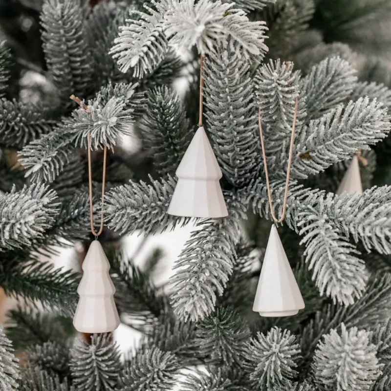 Dekoanhänger Tannenbaum 3er Set - weiß