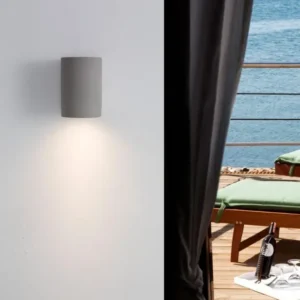 Lido Außenwandleuchte H 12cm GU10 Down IP65 graue Außenleuchte für Balkon, Terrasse und Hauseingang